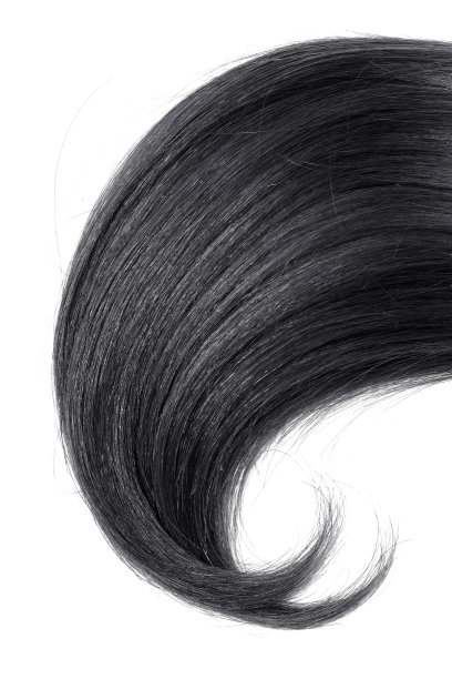 白色背景上的黑色自然头发图片下载
