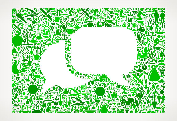 聊天花园和园艺矢量图标模式图片下载