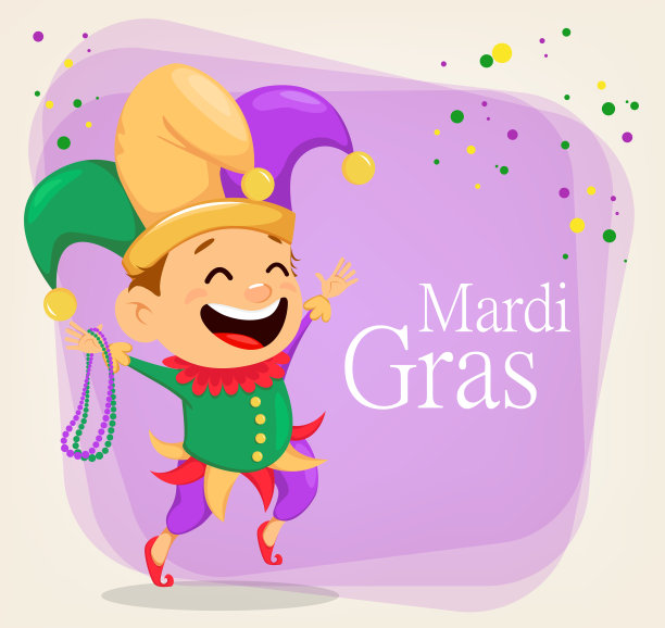 狂欢节小丑拿着项链图片下载