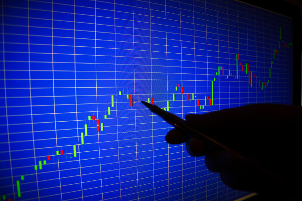 在电脑显示器屏幕上显示的财务图表。图片下载