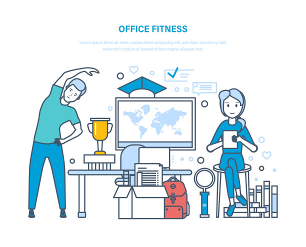 办公室健康。做运动锻炼，训练健康生活方式的运动员图片下载