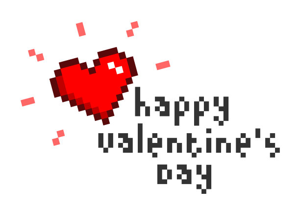 像素艺术情人节快乐图片下载