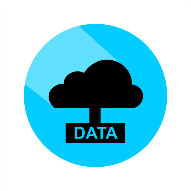 云数据长圆形阴影图标。图片下载
