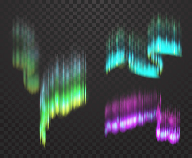 逼真的3D北极光。图片下载