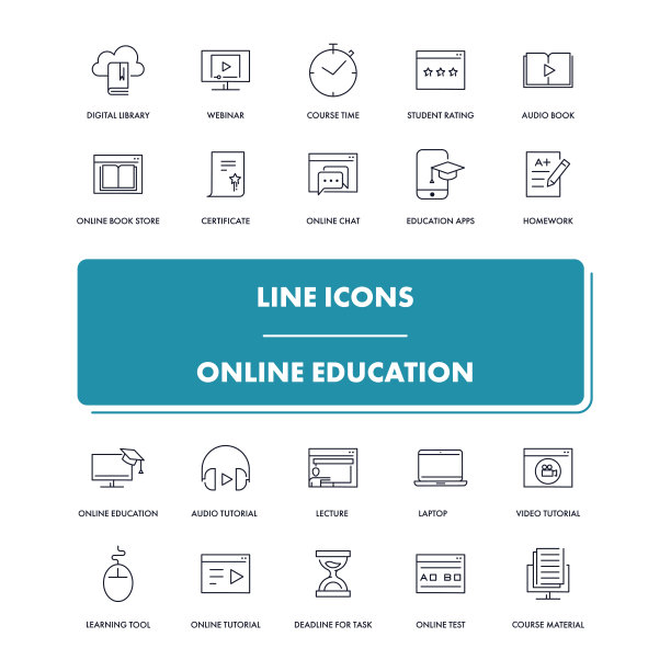 行图标集。在线教育图片下载