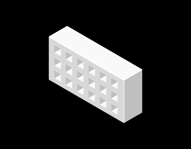 多孔砖。孤立在黑色背景上。3 d矢量插图。图片下载