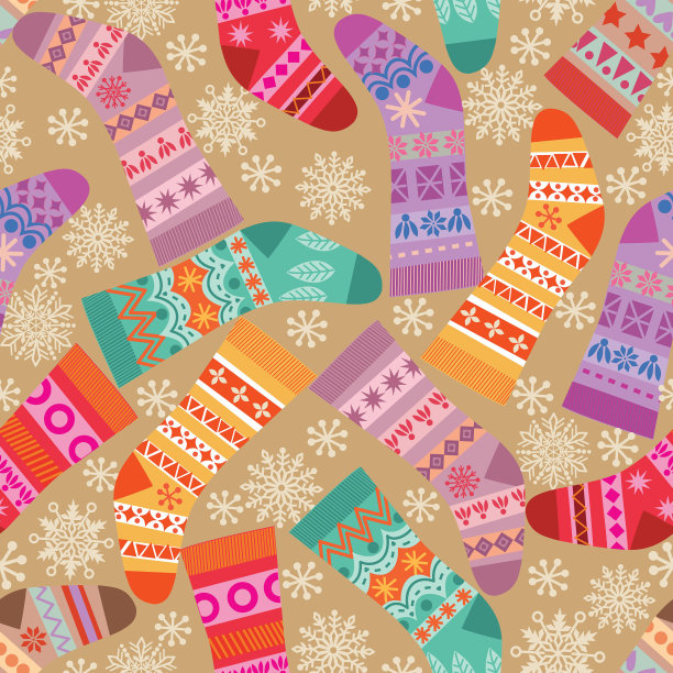 圣诞无缝图案。图片下载