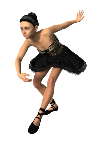 3D渲染芭蕾舞女演员在白色图片下载