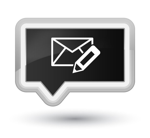 编辑电子邮件图标首要黑色横幅按钮图片下载