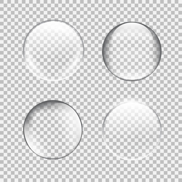 透明玻璃球设置与眩光和亮点图片下载