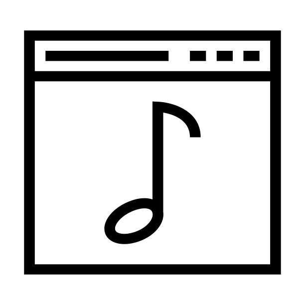 网络音乐细线矢量图标图片下载