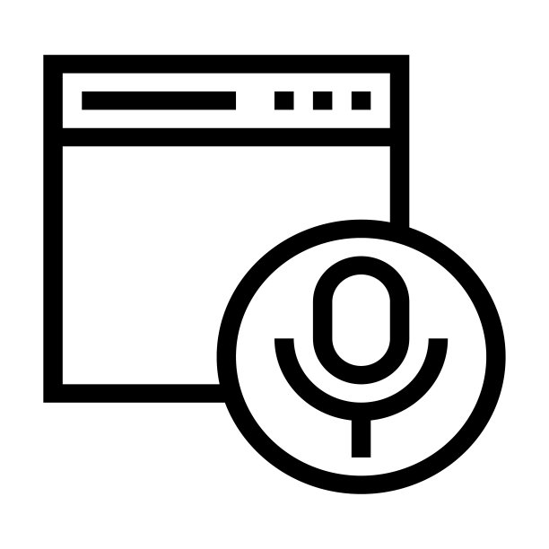 Web录音机细线矢量图标图片下载