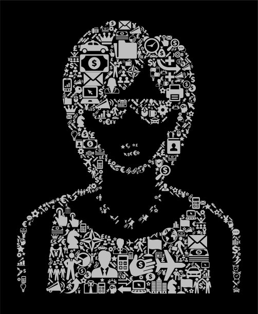 女人的脸肖像图标商业和金融矢量图标模式图片下载