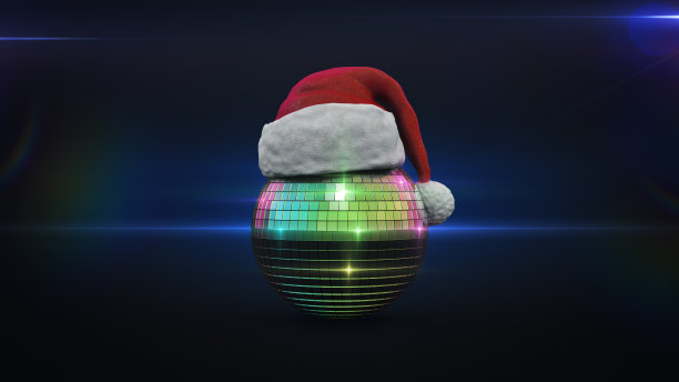 圣诞节迪斯科球3D渲染概念图片下载
