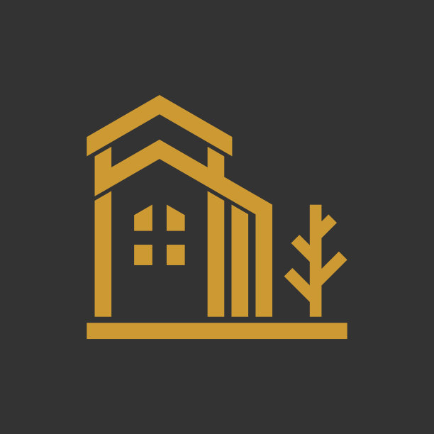 豪华住宅和树金图片下载