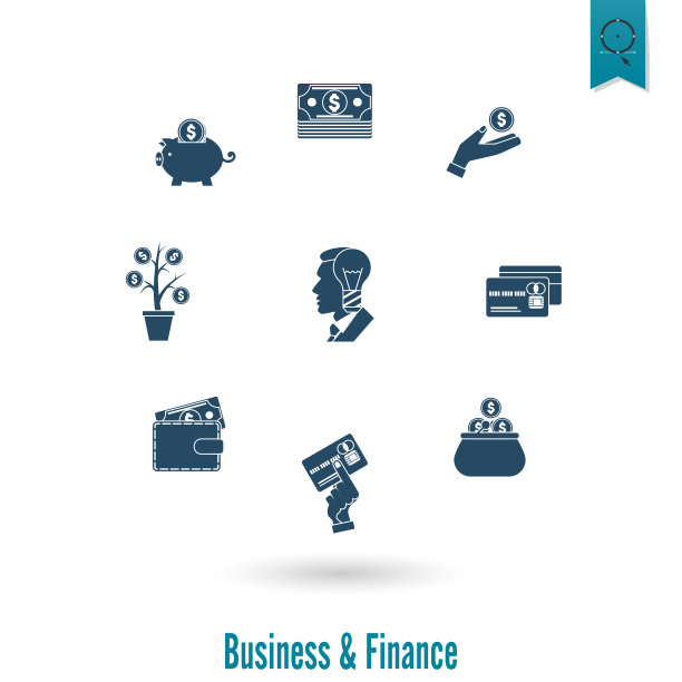 商业和金融图标集图片下载