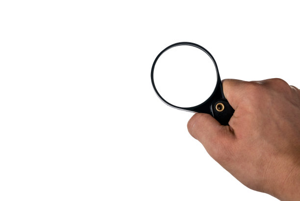 手用放大镜白色孤立的背景图片下载