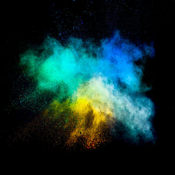 彩色尘埃爆炸的冻结运动图片下载