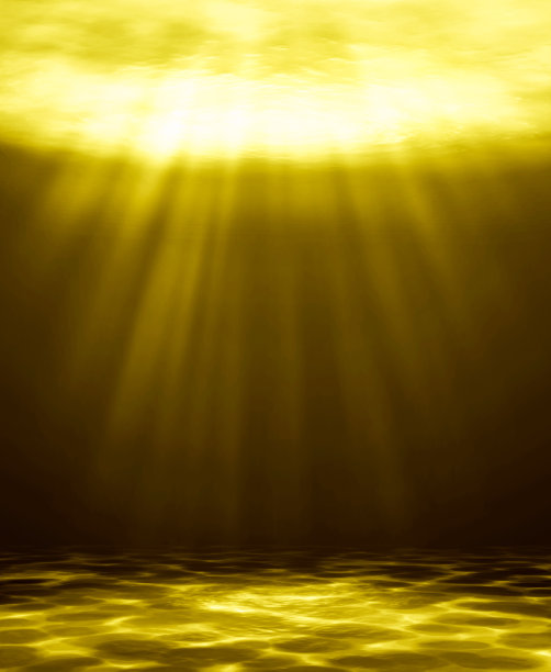 深金色的水抽象自然背景。三维演示素材图片