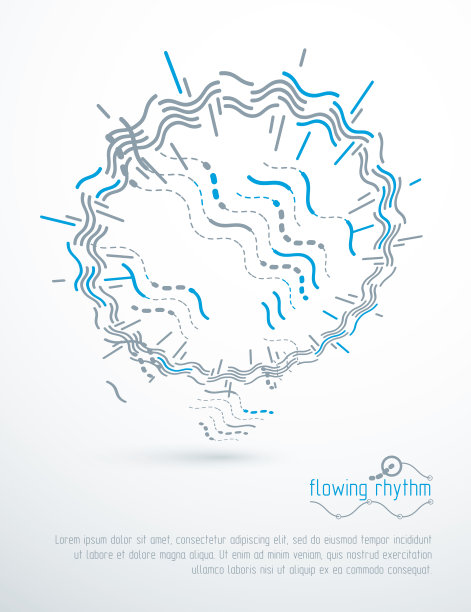 未来的矢量技术背景。抽象的波浪线条图案，艺术图片下载