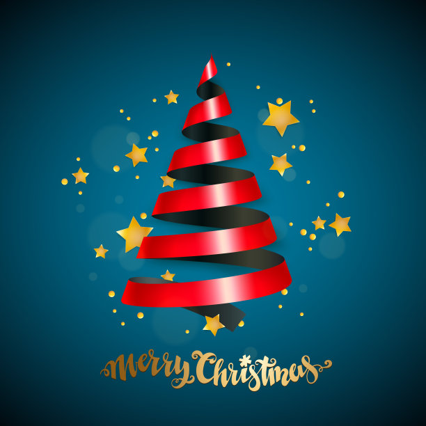 丝带的圣诞树图片下载