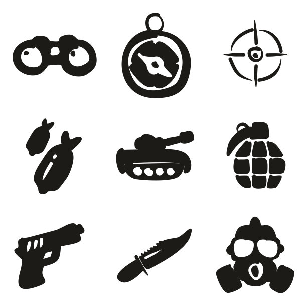 军事图标徒手填充图片下载