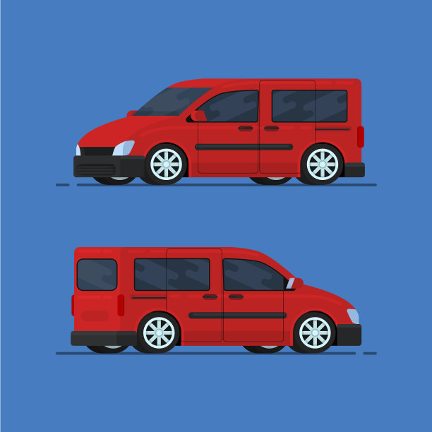 孤立的向量的车。平面设计风格图片下载