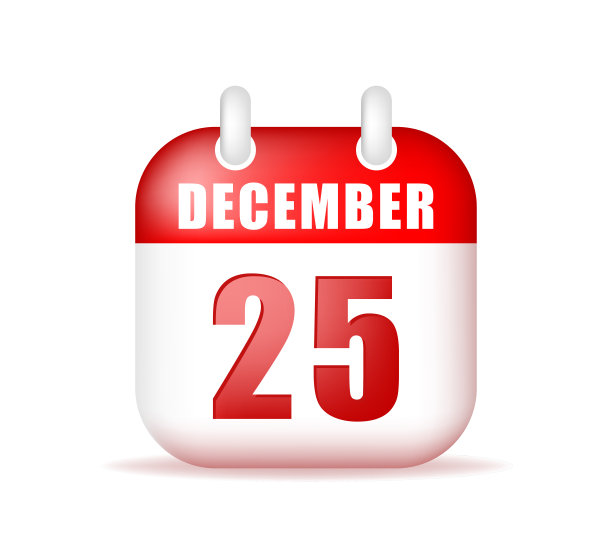 圣诞节的时间!白色背景日历图片下载