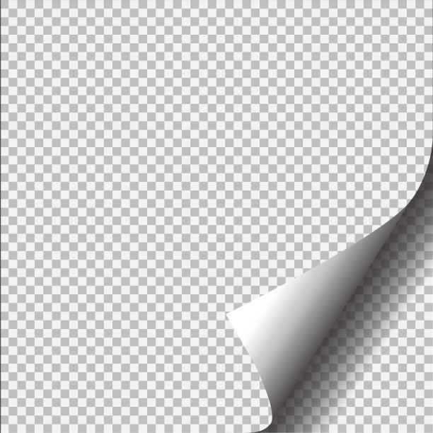 页卷与阴影在空白纸上图片下载