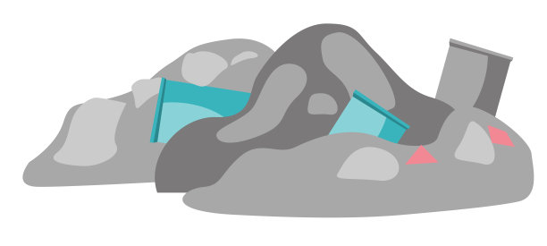 垃圾场矢量卡通插图图片下载