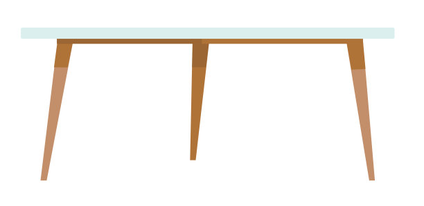 白色咖啡桌矢量卡通插图图片下载