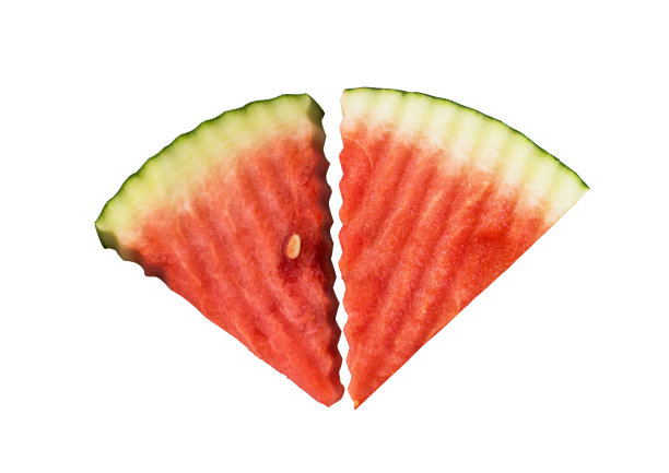 西瓜片孤立在白色背景上图片下载