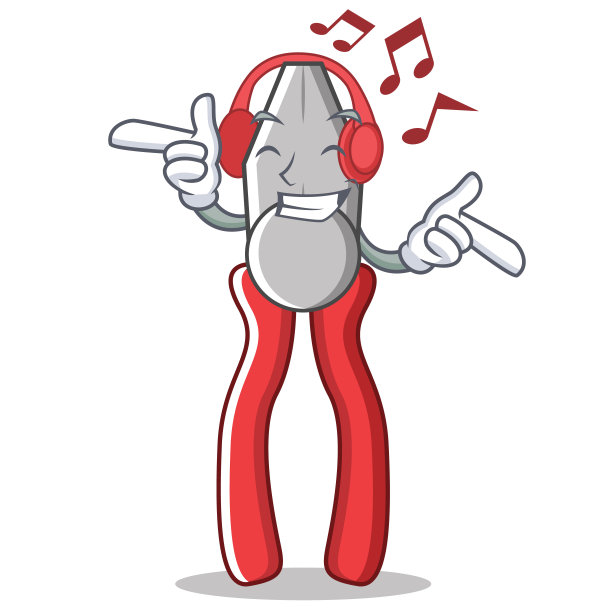 听音乐钳子人物卡通风格图片下载