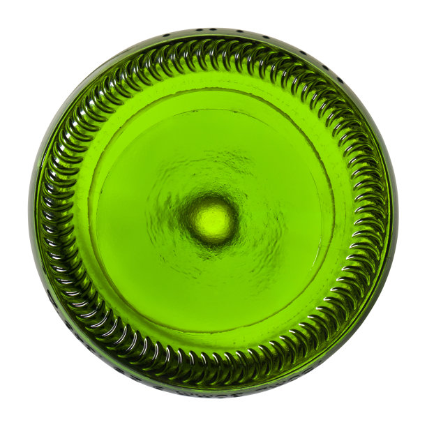 空瓶子的底部被隔离在白色的背景上。图片下载