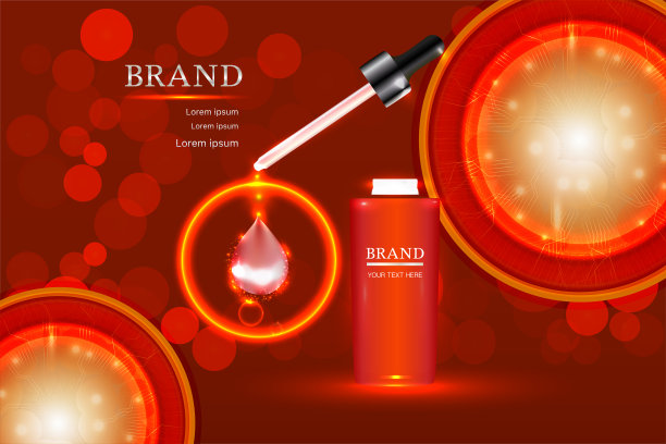 Red_Cell_AD1Cosmetic container with advertising background ready to use, luxury skin care ad。图片下载