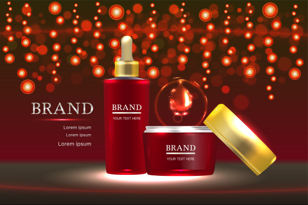 化妆品容器与广告背景准备使用，豪华护肤广告设计。图片下载
