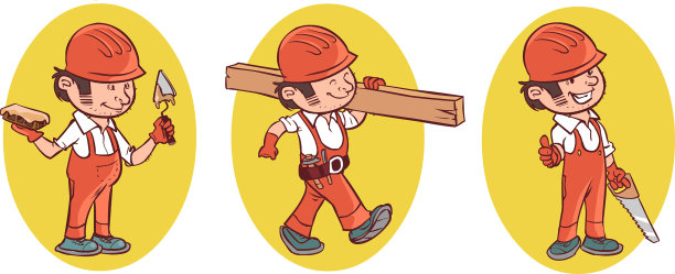 工业建筑工人的矢量插图图片下载