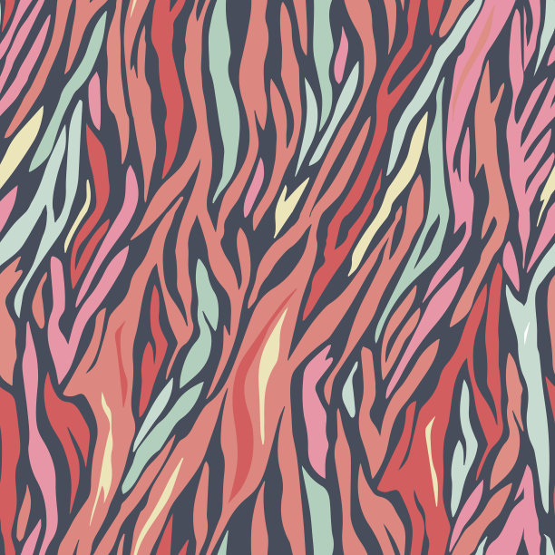 彩色矢量几何无缝斑马图案设计图片下载