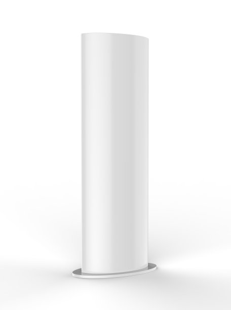 弯曲PVC图腾海报灯广告展示架。3 d渲染插图。图片下载