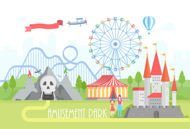 游乐园-现代矢量插图图片下载
