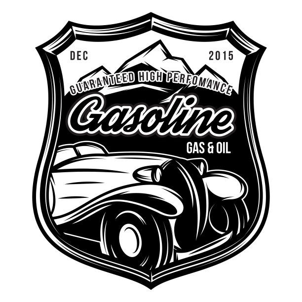 矢量插图与复古车复古加油站。图片下载