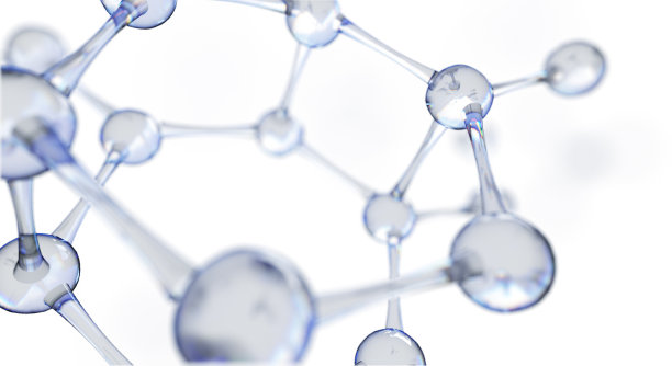 有分子和原子的科学或医学背景。素材图片