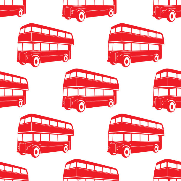 英国式双层红色巴士。图片下载