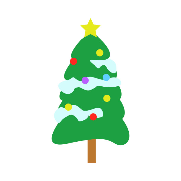 雪花圣诞圆松树星和球图片下载