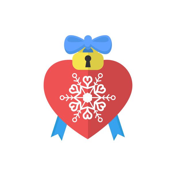 红色圣诞球雪花礼物爱图片下载