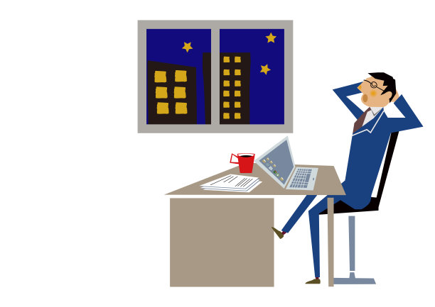 一个男人在工作。剪辑艺术。业务场景。图片下载