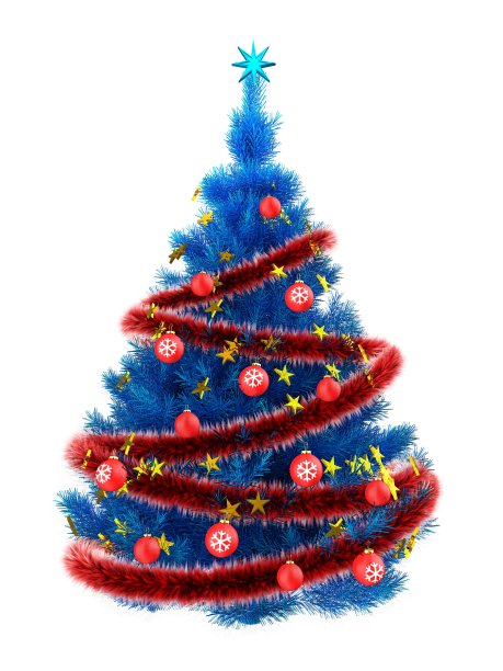 3d蓝色圣诞树图片下载