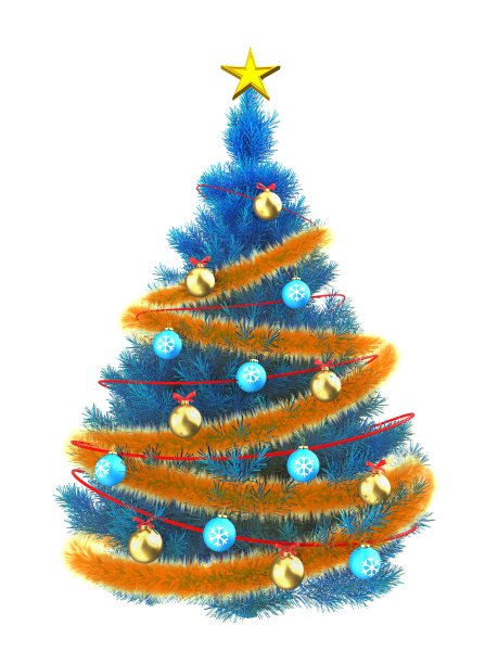 3d蓝色圣诞树图片下载