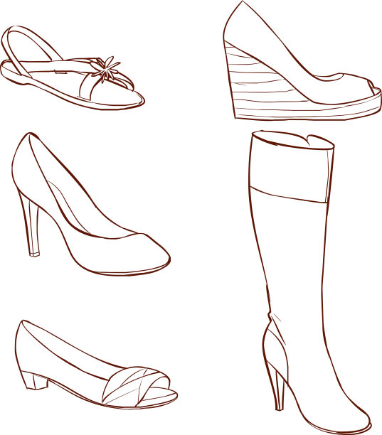 矢量插图的一个彩色的女人的鞋子图片下载