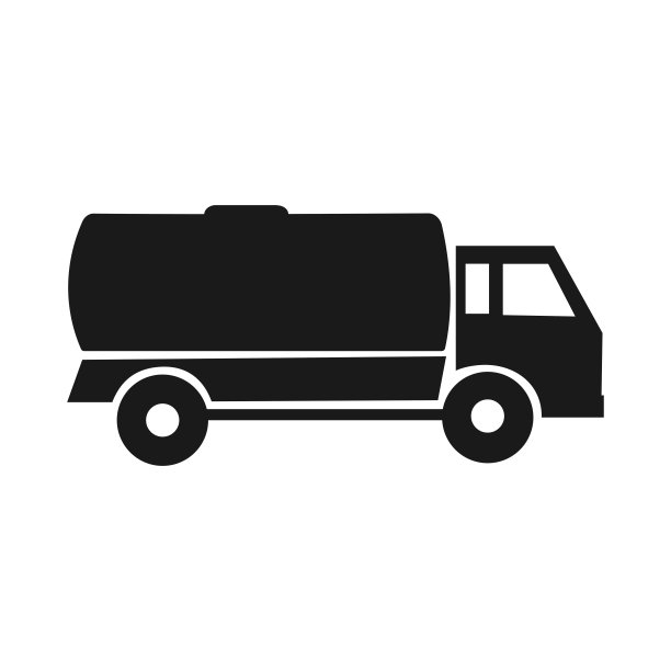 孤立的黑色轮廓油轮。工业卡车。液体输送图片下载